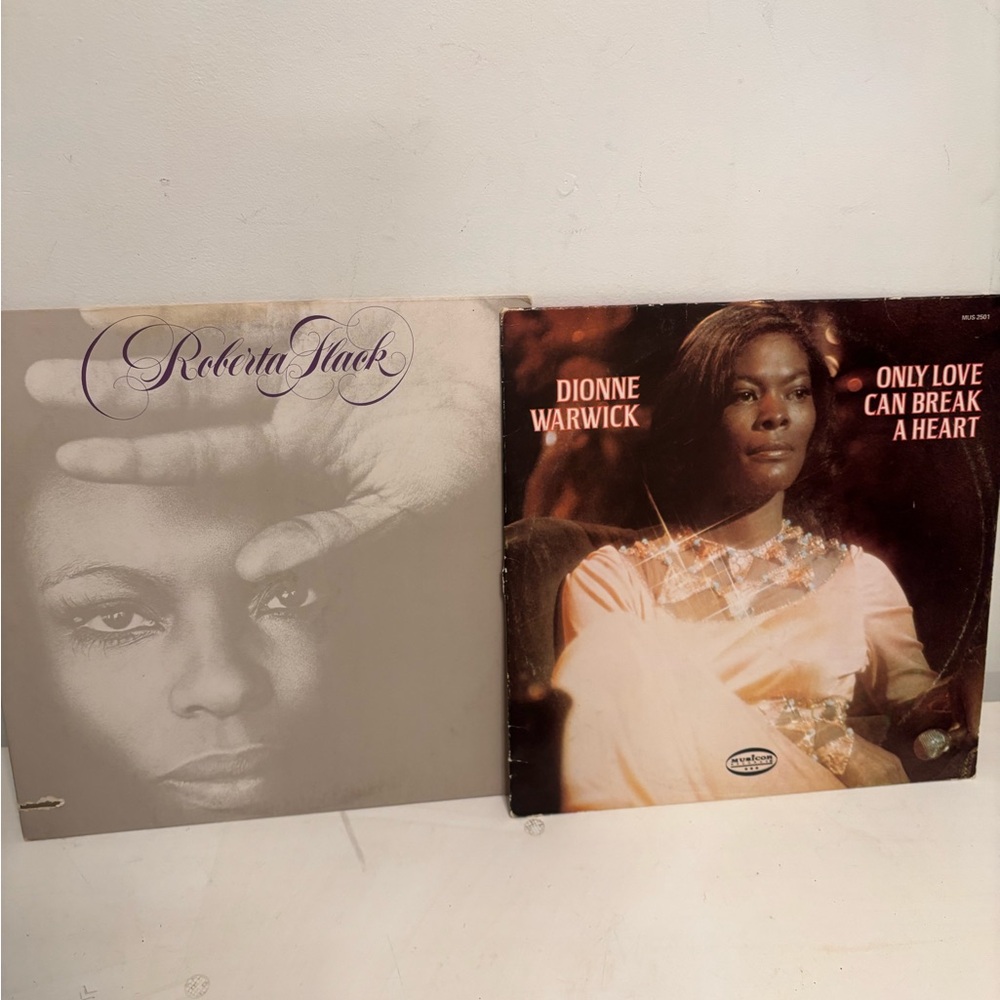 Vintage Roberta Flack and Dionne Warwick Vinyl albums